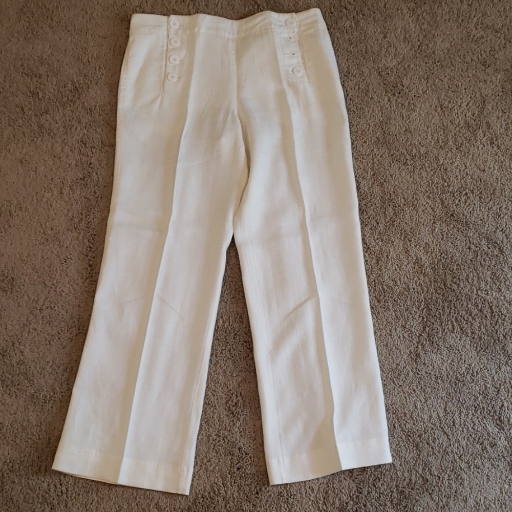 White wide leg pants